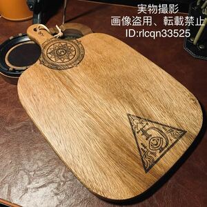 超激レア キャンプ用 DIY彫刻 天然木製まな板 キャンプ アウトドア 野外登山 33x20.5x1.5cm 500g