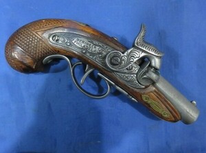 極上デリンジャー DENIXデニックス 金属製モデルガン 木製グリップ 古式単発銃リンカーン暗殺フィラデルフィア.44口径アンティーク銃1866年
