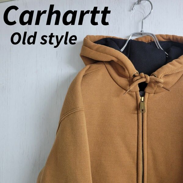 《美品》カーハート　Carhartt☆フルジップパーカー　S　ブラウン