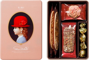  summer. present Bon Festival gift elegant red hat white Chocoball ×4, chocolate Clan chi* strawberry cookie × each 3, vanilla almond ×2