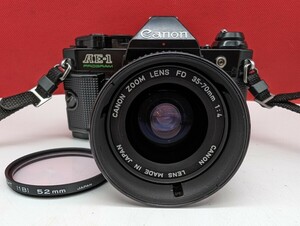 ▼ Canon AE-1 PROGRAM 一眼レフカメラ フィルムカメラ ボディ ZOOM LENS New FD 35-70mm F4 レンズ 動作確認済 キャノン