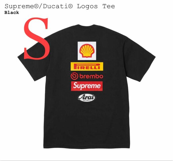 Supreme x Ducati Logos Tee "Black"