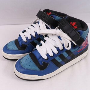 FORUM MID RS XL 27.5cm/adidas フォーラムミッド アディダス スニーカー 青 ブルー 黒 赤 中古 古着 メンズ ad5161