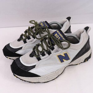 801 ニューバランス 29.0cm/new balance グレー 灰色 黒 青 イエロー 中古 古着 スニーカー メンズ yy9139