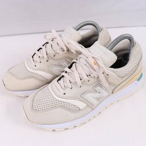 997.5 ニューバランス 25.0cm/New Balance ライトグレー 白 水色 中古 古着 スニーカー レディース yy9146