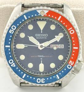 「セイコー　1円～」　「SEIKO」　7548-700B　ダイバー　ペプシベゼル　デイデイト　腕時計　クォーツ　稼働　メンズ　B97T82