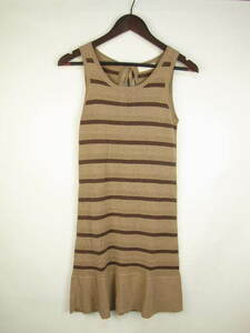  Ricci rich One-piece knitted no sleeve border Brown C664