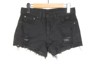 Moussey Moussy короткие брюки джинсовая джинсовая ткань отрежьте урон 1 черный C671