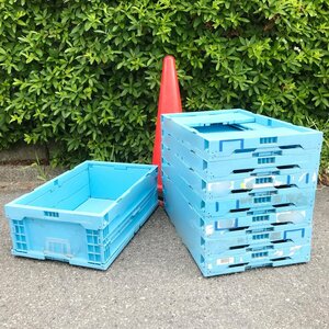  spring Kiyoshi f918 distribution industry material squirrel folding container folding navy blue Orrico nCB-S36B# capacity 34L external dimensions :380x590x height 206mm( folding hour height 76mm)* total 8 pcs. set 