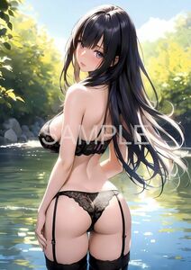 C5608■アートイラスト■セクシー グラビア AIイラスト 水着 下着 美女 ギャル 巨乳 貧乳 美脚 美尻 豊艶 AI美人 ポスター■A4サイズ■