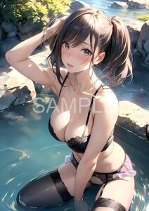 C5469■アートイラスト■セクシー グラビア AIイラスト 水着 下着 美女 ギャル 巨乳 貧乳 美脚 美尻 豊艶 AI美人 ポスター■A4サイズ■