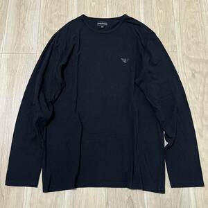 ★送料360円★ EMPORIO ARMANI エンポリオアルマーニ 長袖Tシャツ ロンT カットソー 黒 ブラック メンズ サイズXXL 大きいサイズ R-6058