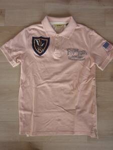  old clothes AVIREX Avirex Flying Tigers s deer. . embroidery badge polo-shirt with short sleeves 