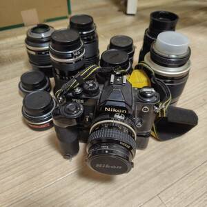 ニコン　Nikon　一眼レフカメラ　FM2 レンズ　大量セット★　まとめ売り　プロ使用　未確認ジャンク品