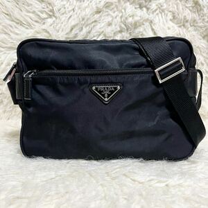 【入手困難】PRADA プラダ ショルダーバッグ カメラバッグ ナイロン レザー 三角ロゴ 斜め掛け メンズ　レディース　本物　黒 