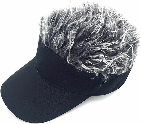 【人気商品】 ヘアバイザー　かつら付きサンバイザー　ウィッグ付ヘアー　帽子髪の毛