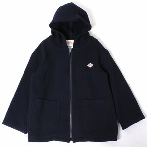 DANTON ZIP HOODED JACKET 定価29,700円 36 ネイビー DT-A0014 ダントン ウールライトパイル ウールモッサ ジップアップフードジャケット