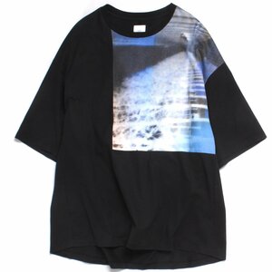 22ss Lui's プレミアムスビンプリント PARIS PARIS BIG T 定価13,200円 フリーサイズ ブラック LUZ2021406A0009 ルイス 半袖Tシャツ