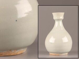 古美術 朝鮮古陶磁器 李朝 白磁 花瓶 時代物 極上品 初だし品 C6509