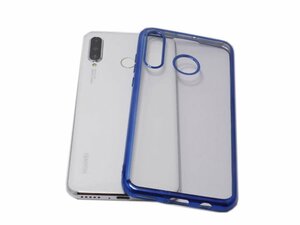 HUAWEI P30 lite Premium/P30 lite HWV33/HWU36 ファーウェイ P30 ライトプレミアム ソフト TPU クリアタイプ ケース カバー ブルー