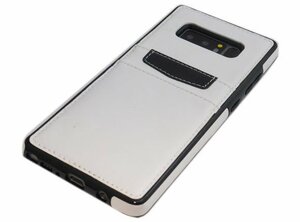 送料無料 Galaxy Note8 SC-01K SCV37 ギャラクシー docomo ドコモ AU ジャケット 無地 フェイクレザー 合成皮革 ケース カバー ホワイト