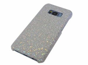 送料無料 Galaxy S8 SC-02J SCV36 ギャラクシー docomo ドコモ AU ジャケット キラキラ ラメ入り PC ハード ケース カバー シルバー