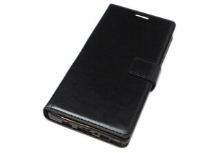 送料無料 Galaxy Note9 SC-01L SCV40 ギャラクシー docomo AU 手帳型 フェイクレザー 合皮革 スタンド カード入れ ケース カバー ブラック