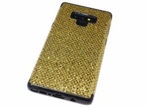 送料無料 Galaxy Note9 SC-01L SCV40 ギャラクシー docomo AU キラキラ ラメ入り 光沢 ＴＰＵ ソフトタイプ ケース カバー ゴールド