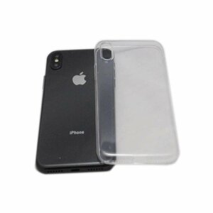 iPhone XS/X ジャケット シンプル 無地 光沢 TPU ソフト アイフォン X アイホン XS ケース カバー クリア 透明