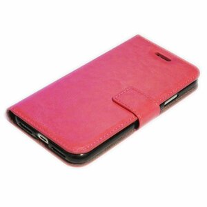iPhone 12 Pro/iPhone 12 手帳型 スタンド フェイクレザー 合成皮革 アイフォン 12 アイホン 12 プロ ケース カバー ショッキングピンク