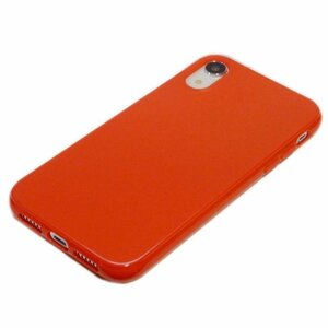 iPhone XR アイフォン XR アイホン XR ジャケット シンプル 無地 光沢 TPU ソフト アイフォン XR アイホン XR ケース カバー レッド 赤色