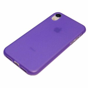 iPhone XR アイフォン XR アイホン XR シンプル 無地 サラサラ肌触り TPU 非光沢 マット ケース カバー クリアパープル 透明/紫色