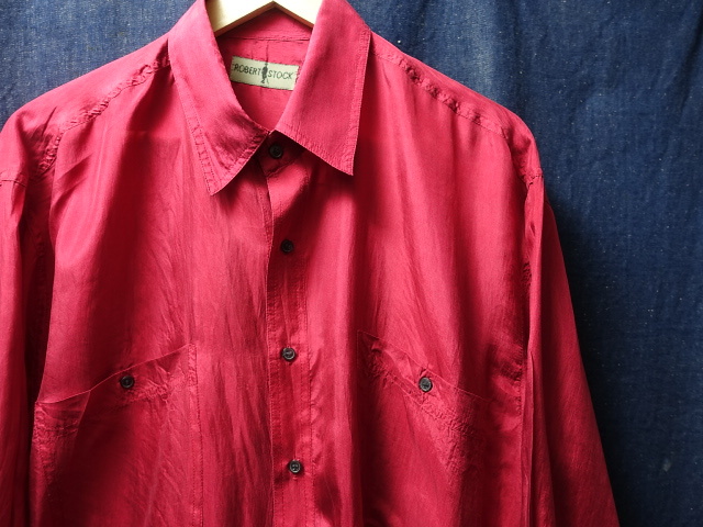 BEST AMERICAN】 シルクシャツ M 赤【古着】 BEST AMERICAN】 シルクシャツ M 赤【古着】