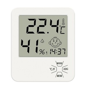 デジタル温度計 卓上湿度計 アラーム時計 壁掛け＆卓上スタンド兼用 置き掛け両用