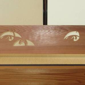 【逢絢亭・新品】茶道具 その他 結界 杉材 青海鶴 鶴透かし 木地 木製 紙箱入り