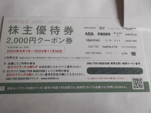 バロックジャパンリミテッド　株主優待券 ２０００円クーポン券