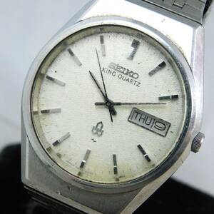 稼働〇 セイコー キングクオーツ 5856-8021 メンズ デイデイト シルバー 腕時計 SEIKO KING QUARTZ