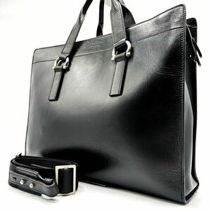 1 jpy [ finest quality ]Salvatore ferragamo Salvatore Ferragamo 2way business bag shoulder hand A4 storage leather black men's 