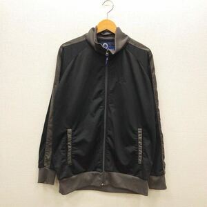 【FF028】Penfield Lサイズ ジャージ ブラック×チャコールグレー 袖口リブ ブランド古着 ペンフィールド トラックジャケット 送料無料