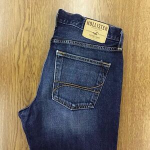 【FF096】HOLLISTER W33 L32 色落ち加工 ブーツカット ジーンズ ジーパン デニムパンツ メンズブランド古着 ホリスター 送料無料