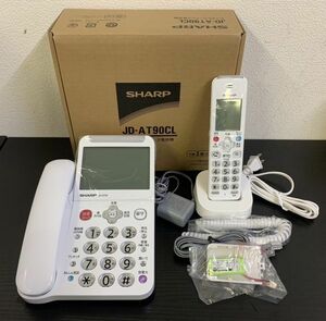 C485-I62-2 SHARP シャープ デジタルコードレス電話機 JD-AT90CL JD-KT520 ホワイト 通電確認済み 箱付き