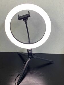 C500-I39-8700 自撮り リングライト 照明 撮影 スマホ カメラ 直径25.5cm 三脚 リモコン 通電確認済み