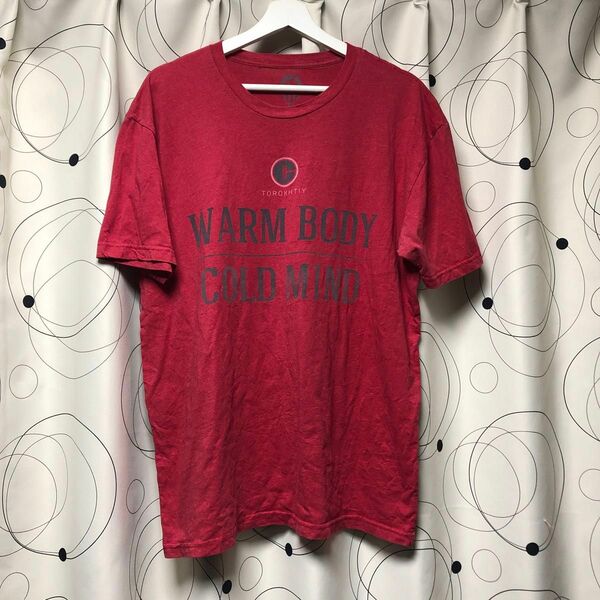 ★US古着★Warm Body Cold Mind ウクライナ 重量挙げ Tシャツ メンズ 半袖 レッド TOROKHTIY