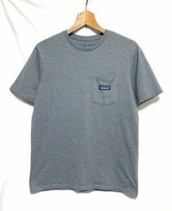 ☆21SS 美品　patagonia パタゴニア　P-6 Label Pocket Responsibili Tee ロゴタグポケット付き Tシャツ グレー XS