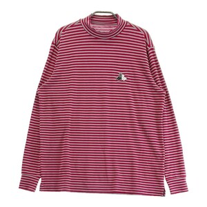 BLACK&WHITE черный and белый с высоким воротником футболка с длинным рукавом окантовка рисунок оттенок красного M [240101205727] Golf одежда мужской 