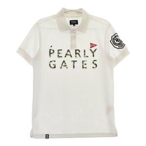PEARLY GATES パーリーゲイツ 半袖ポロシャツ カモフラロゴ ホワイト系 4 [240101063274] ゴルフウェア メンズ