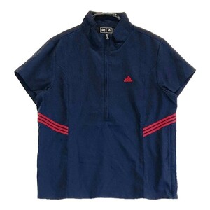 ADIDAS GOLF アディダスゴルフ JO192 ハーフジップ 半袖 Tシャツ ネイビー系 S [240101207379] ゴルフウェア レディース