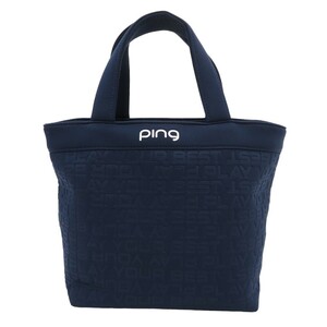 PING ピン 巾着 カートバッグ エンボス 総柄 ネイビー系 [240101194749] ゴルフウェア