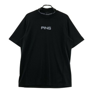 【1円】PING ピン 2023年モデル ハイネック 半袖Tシャツ ブラック系 3L [240101188641] メンズ