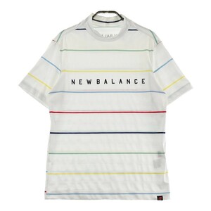 NEW BALANCE ニューバランス ハイネック半袖Tシャツ ボーダー柄 ホワイト系 4 [240101208678] ゴルフウェア メンズ